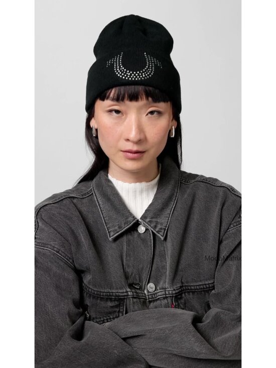 True Religion Rhinestone Knit Beanie & Touchscreen Glove Set - One Size main image 5